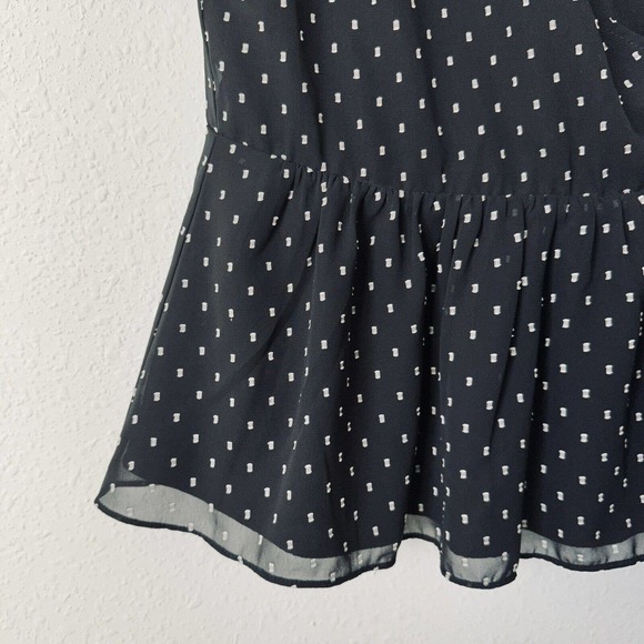 Madewell Flutter-Sleeve Peplum Wrap Top in Clipdot - Picture 4 of 6